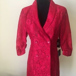 Lulus Red Lave Tuxedo Dress